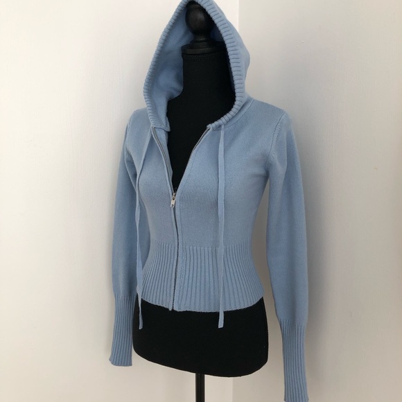 Fashion Nova Light Blue Knitwear Hoodie and Pants set - Picture 6 of 7